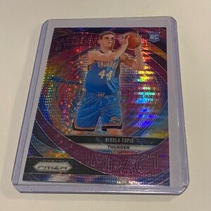 Nikola Topic Rare! RC Rookie 2024-25 Panini Prizm #11 of 35 # 3 Parallel version